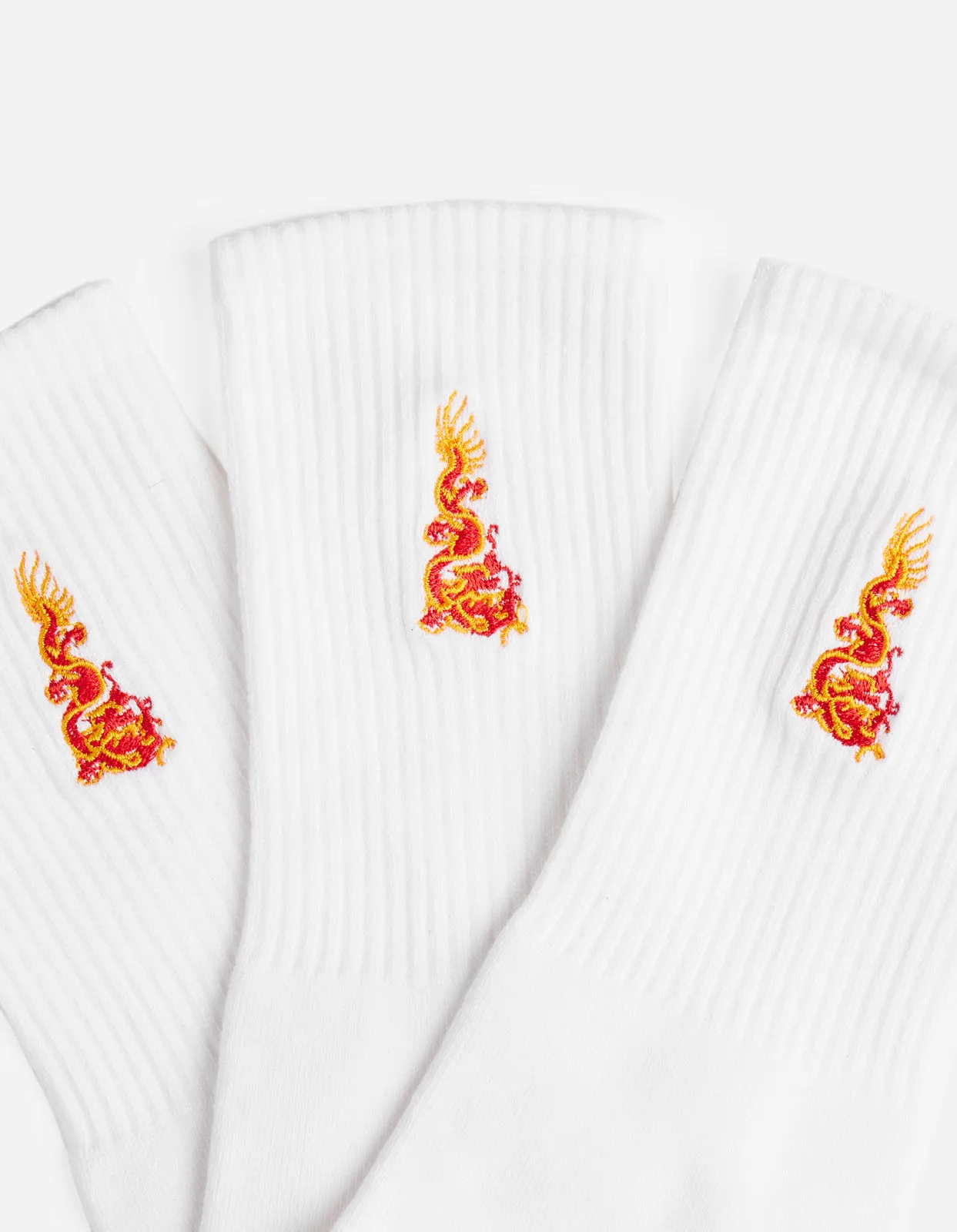 1264 Micro Dragon Sport Sock 3 Pack White/White/White