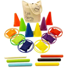 4-in-1 Relay Race Kit with Batons - With Cotton Bag