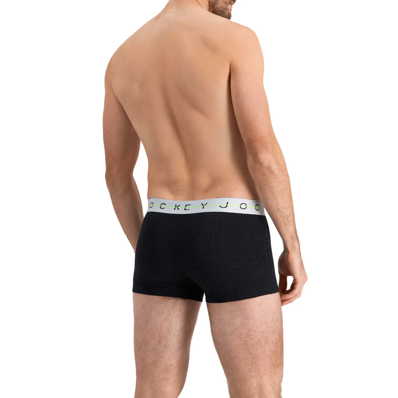 6 x Jockey Mens Cotton Nyc Print Trunk Black With White Spots Underwear