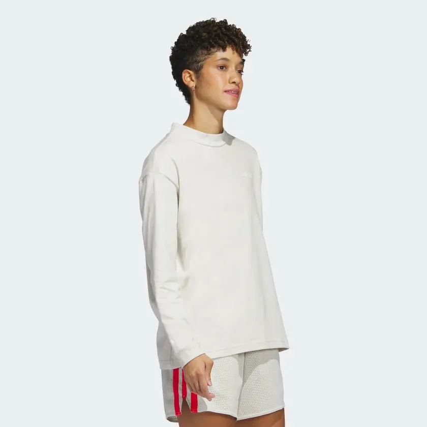 Adidas Select Mock Neck Long Sleeve Tee Women - Aluminium