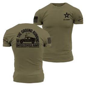 Army Hit The Ground Running T-Shirt - Military Green