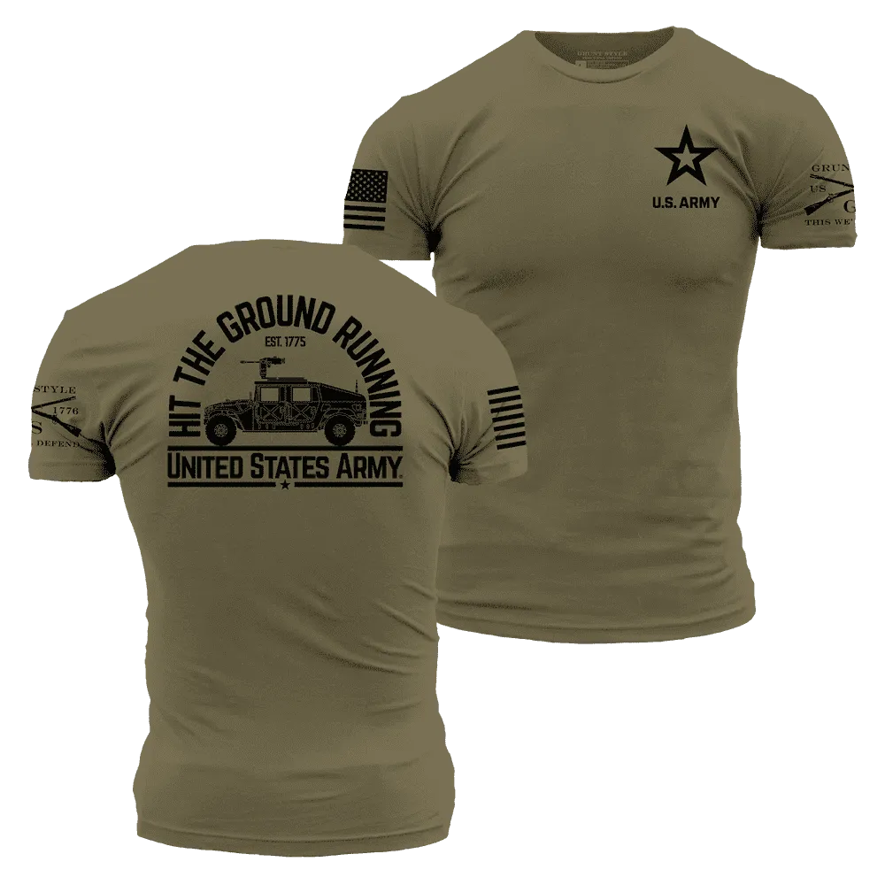 Army Hit The Ground Running T-Shirt - Military Green