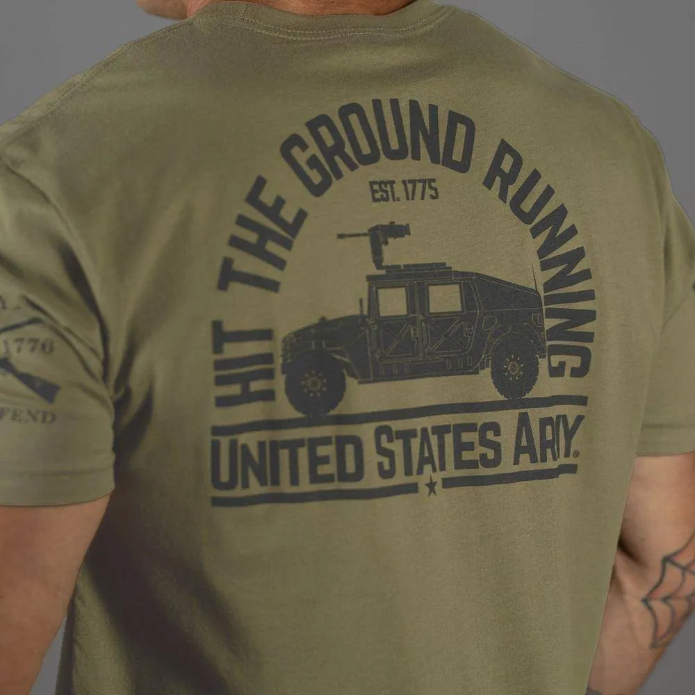 Army Hit The Ground Running T-Shirt - Military Green