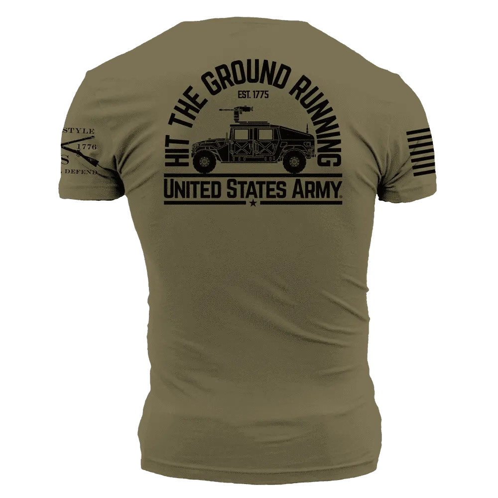 Army Hit The Ground Running T-Shirt - Military Green