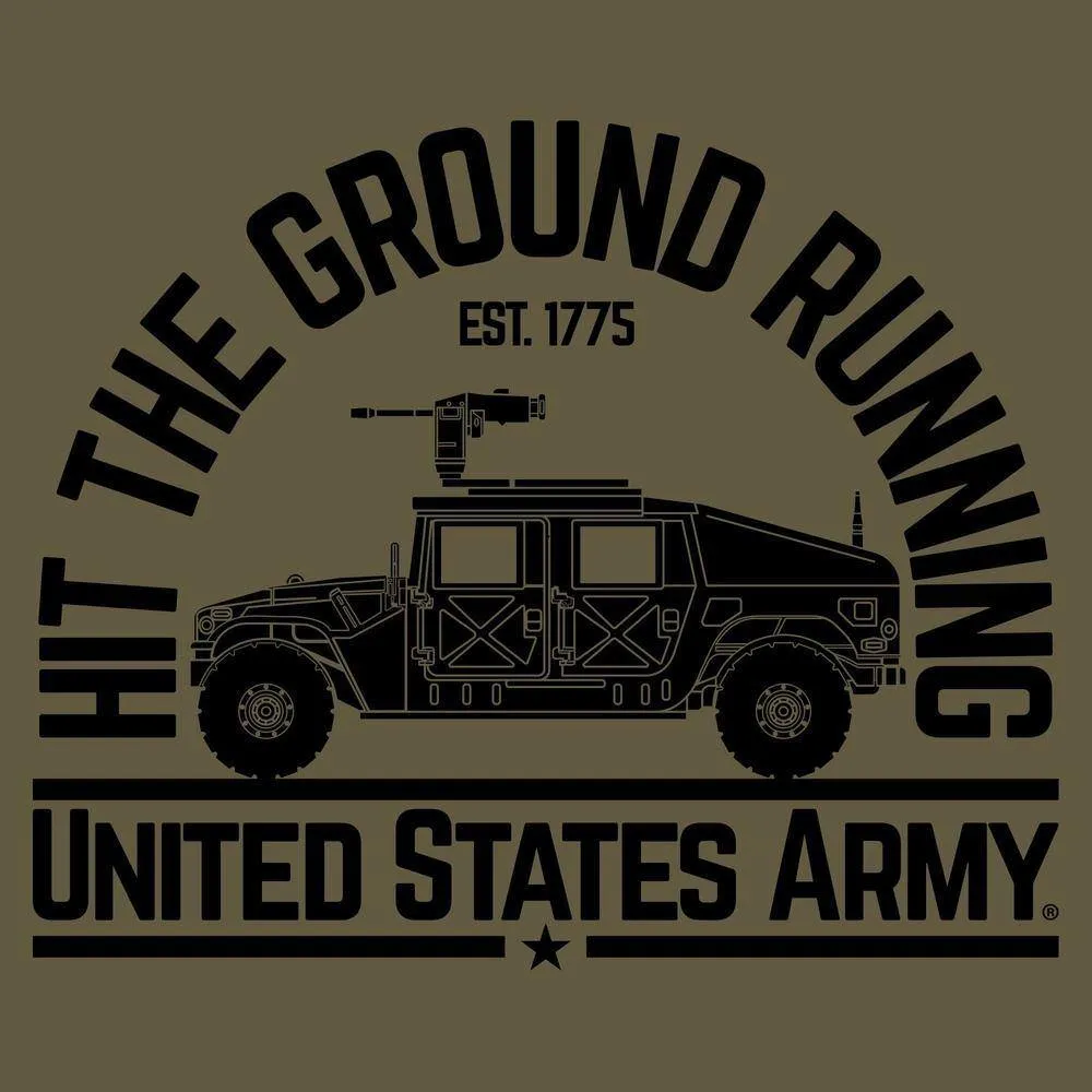 Army Hit The Ground Running T-Shirt - Military Green