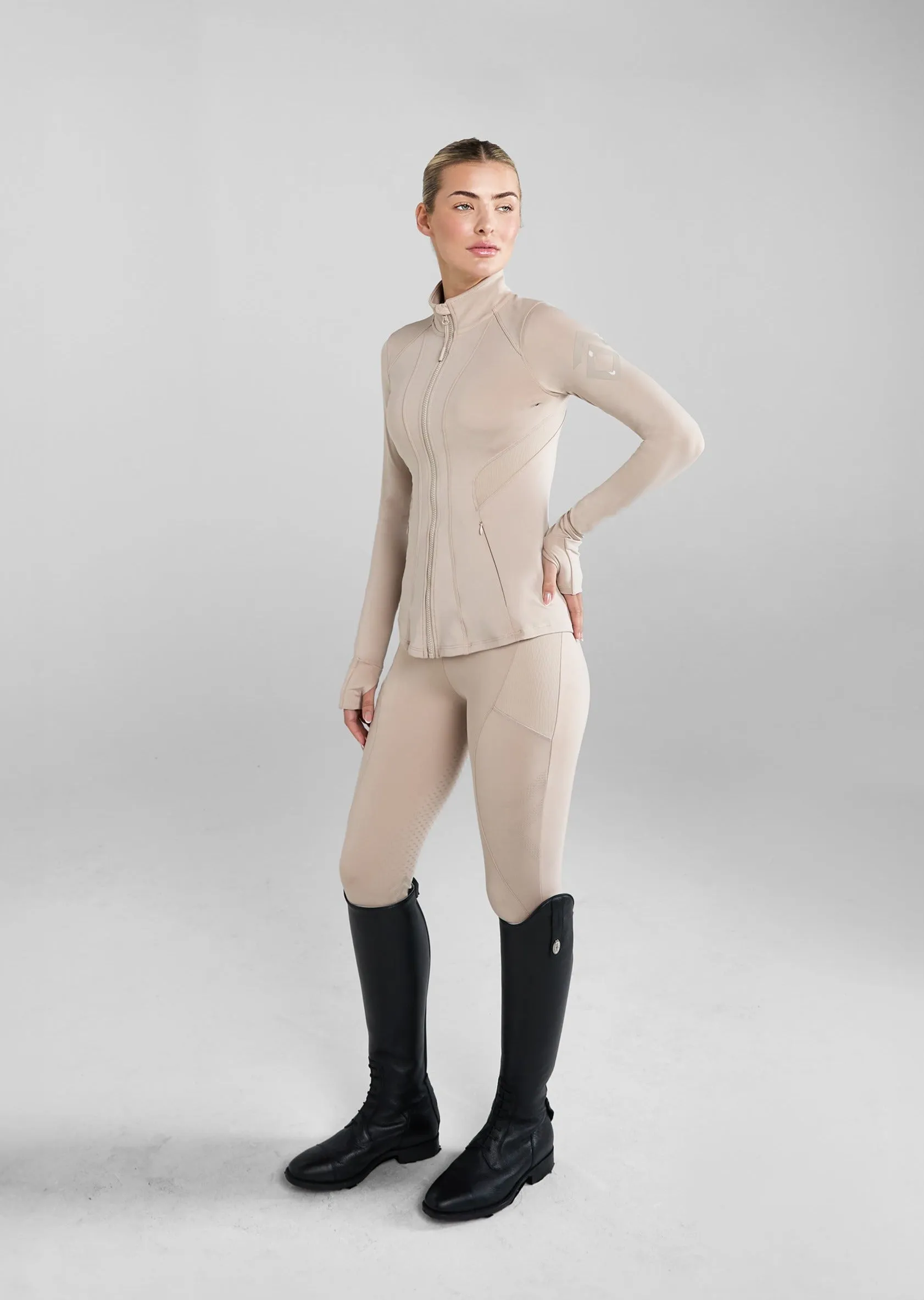 Beige Core Leggings Full Seat