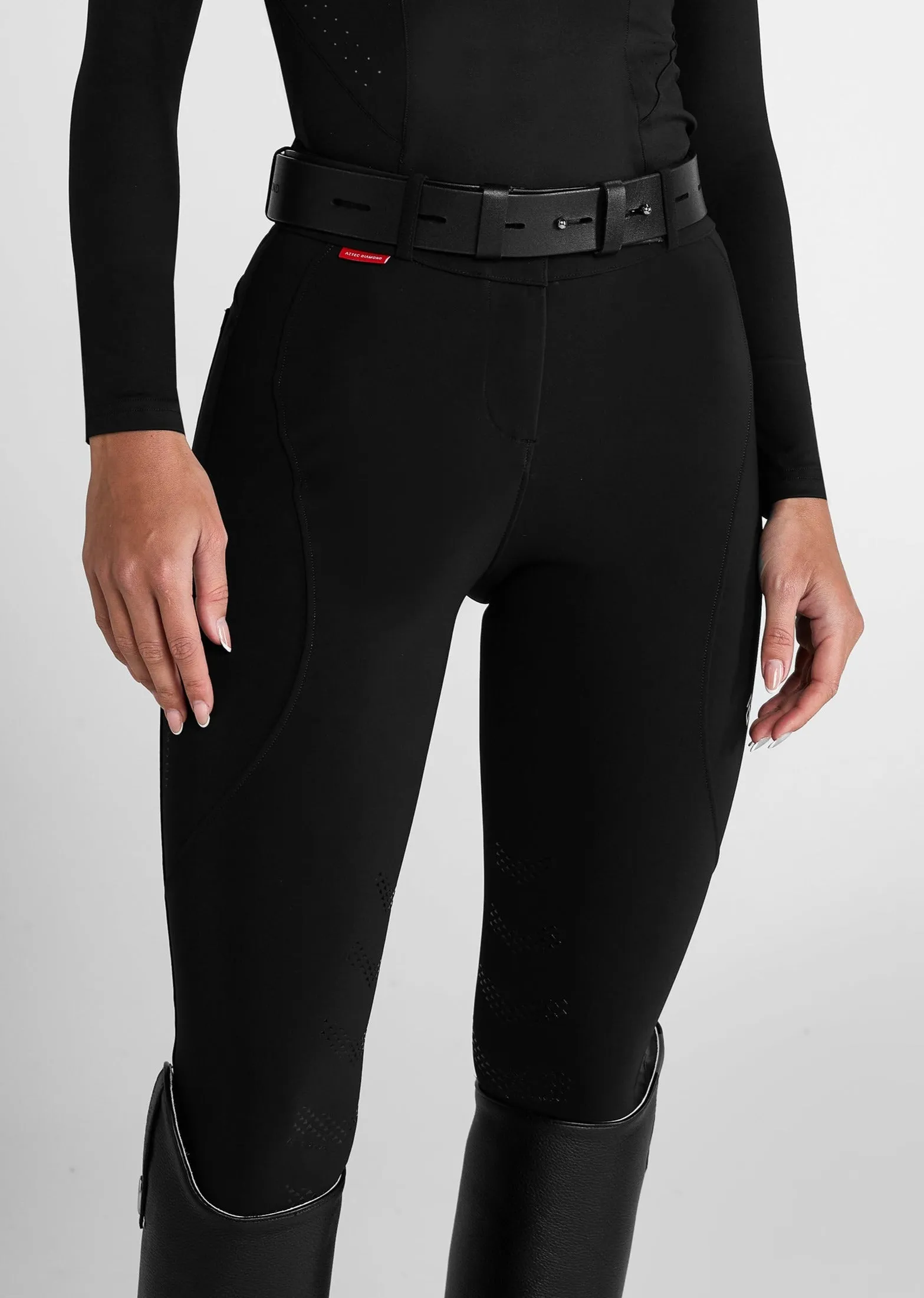 Black Core Mid-Rise Breeches Knee Grip