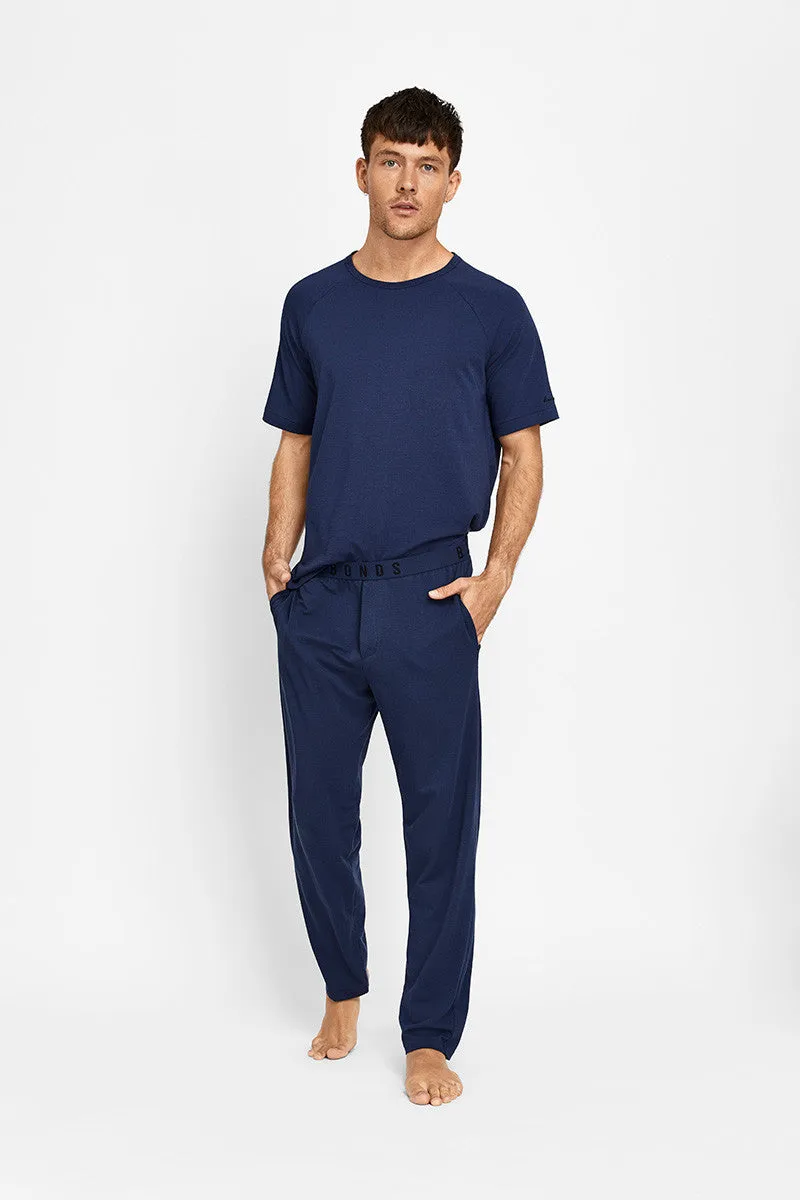 Bonds Mens Comfy Livin Jersey Pant - Atlantic Blue Tracksuit Pants Trackies