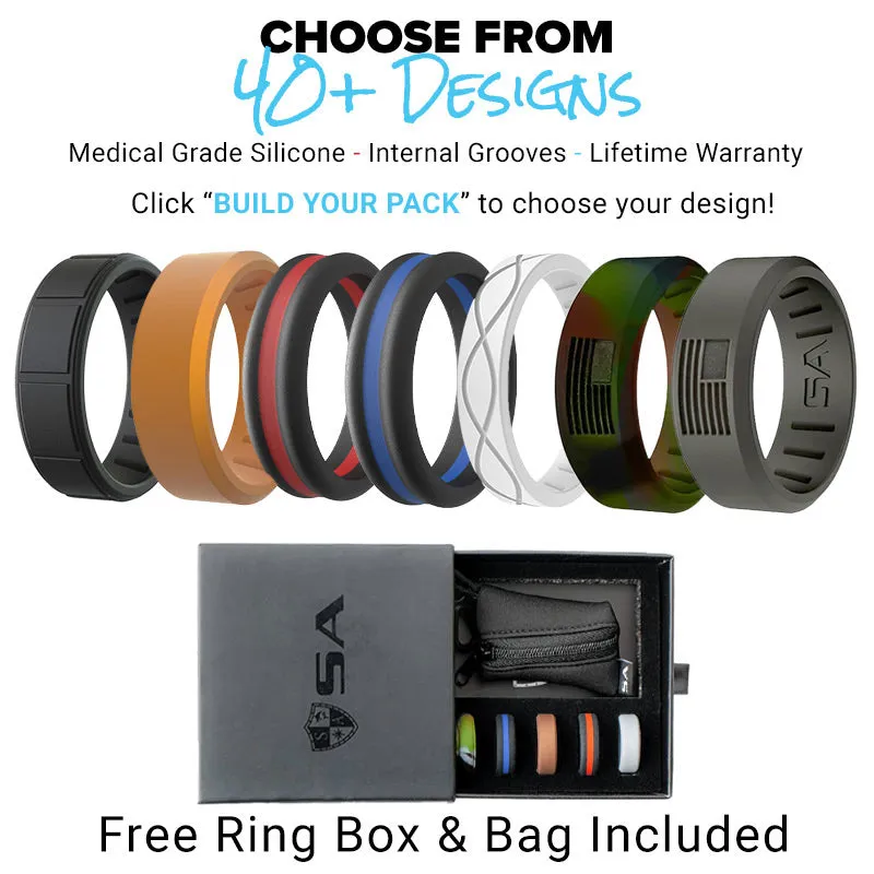 BUY 1 SILICONE RING - PICK 5 FREE   Free Ring Bag, Box & Gift