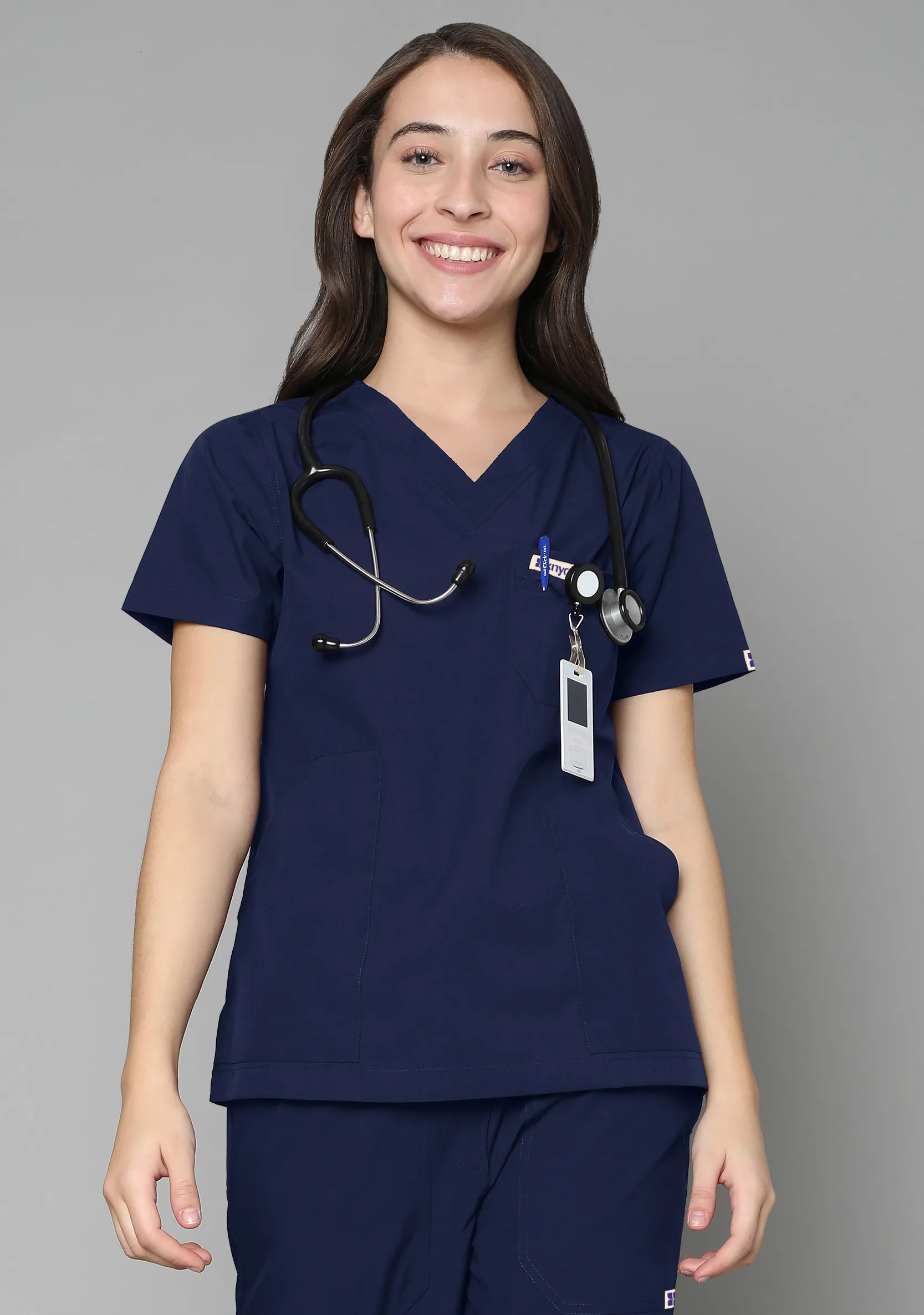 Classic Women's 5-Pocket (Navy Blue) Scrub