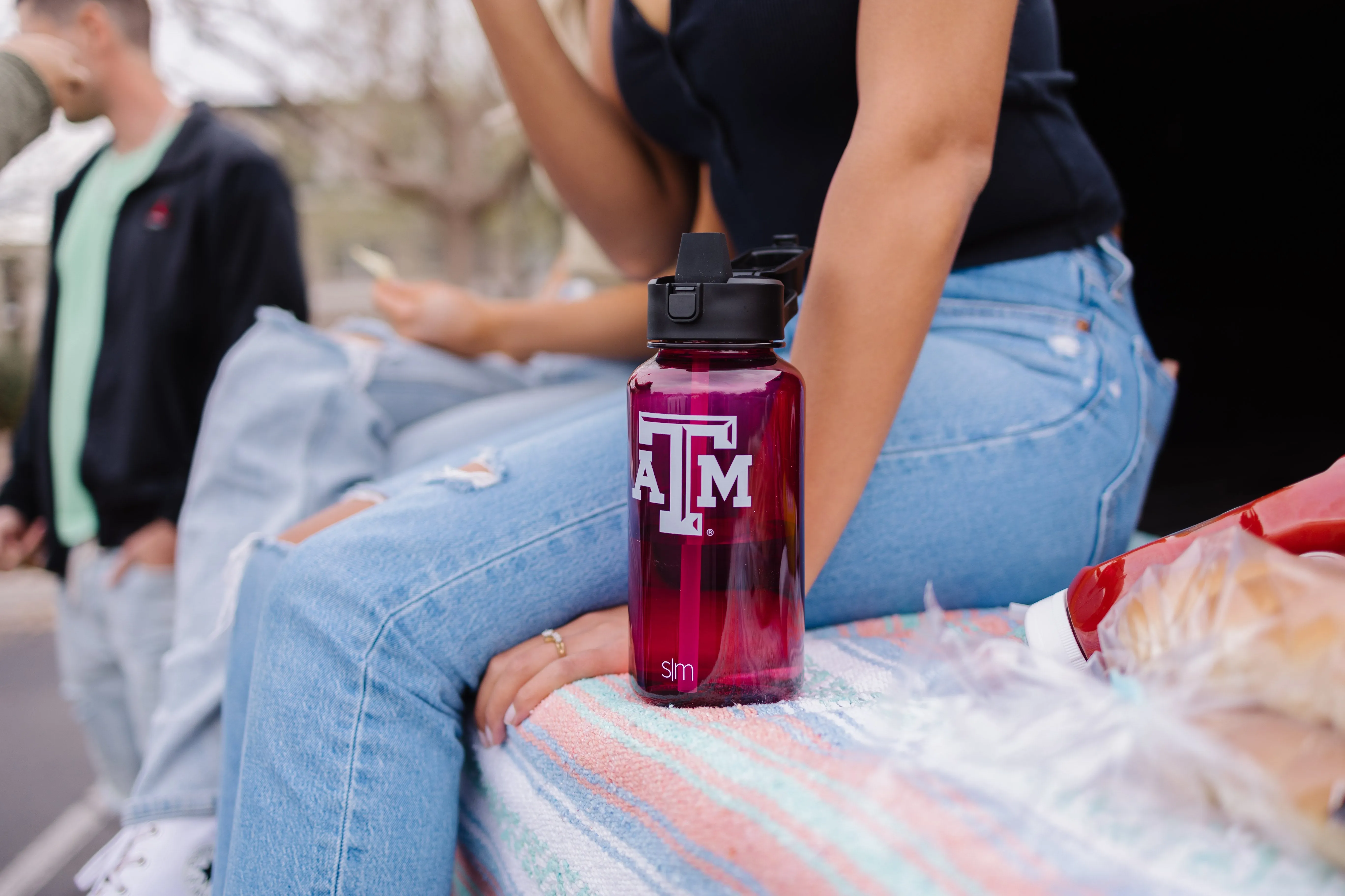 Collegiate Plastic Summit Water Bottle with Simple Flip Straw Lid