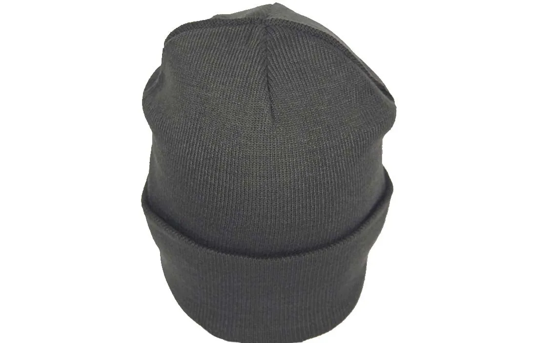 Dark Grey turn up beanie, with official patch