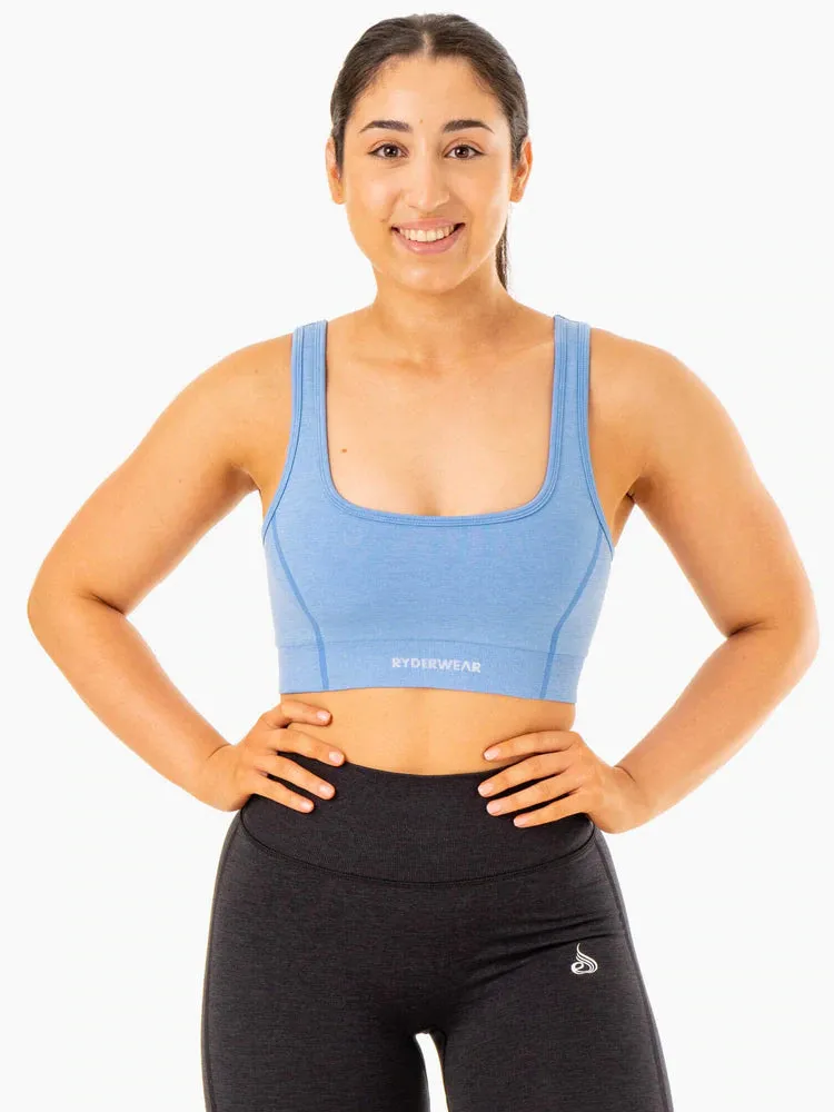 ENHANCE SEAMLESS SPORTS BRA BLUE