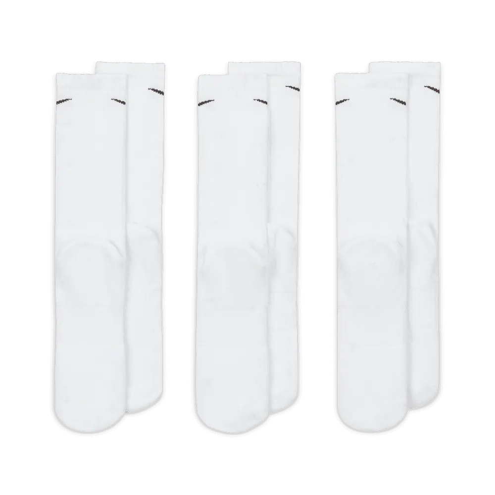 Everyday Cushioned Training Crew Socks (3 Pairs) 'White/Black'