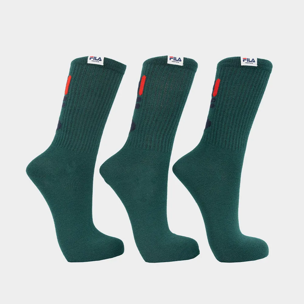 Fila Unisex 3pk Kaden Tube Sock Green _ 181130 _ Green