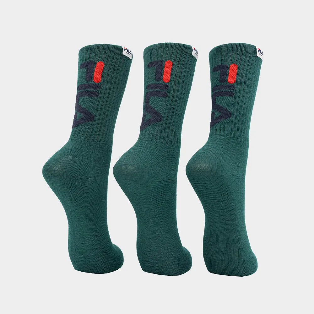 Fila Unisex 3pk Kaden Tube Sock Green _ 181130 _ Green