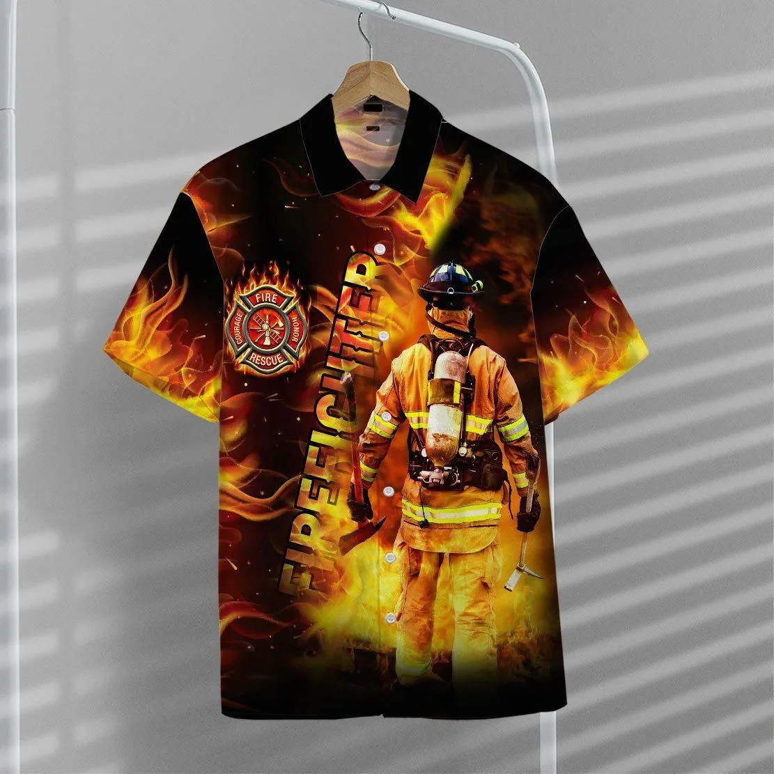 Gearhuman 3D Firefighter Hawaii Shirt