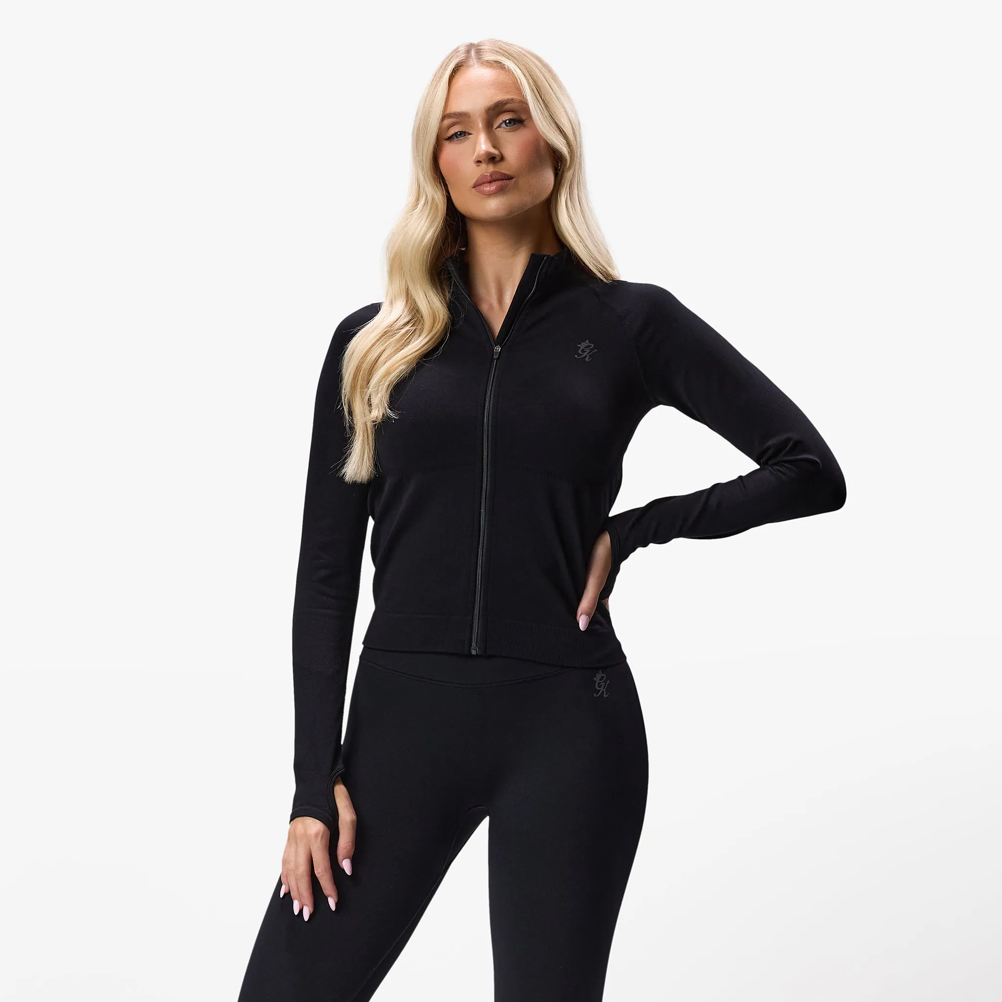 Gym King Sculpt Seamless Full Zip - Black