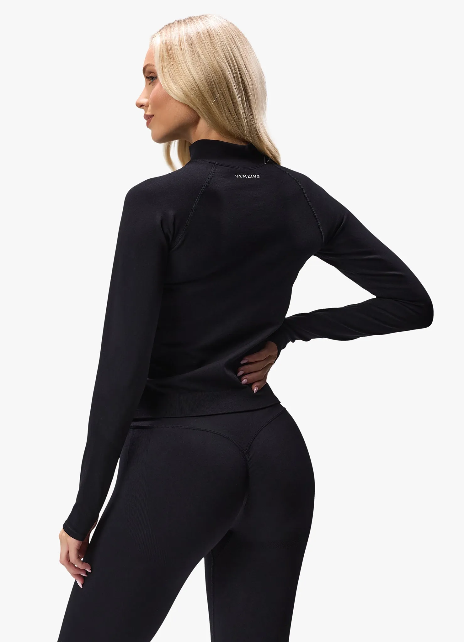 Gym King Sculpt Seamless Full Zip - Black