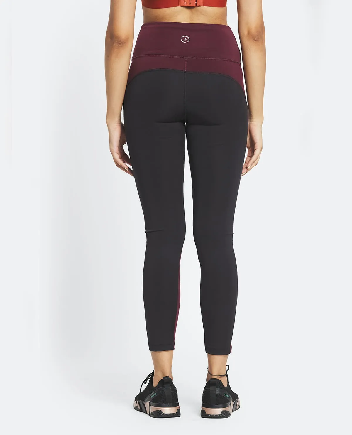 High Waisted Dual Coloured Leggings in Second SKN Fabric