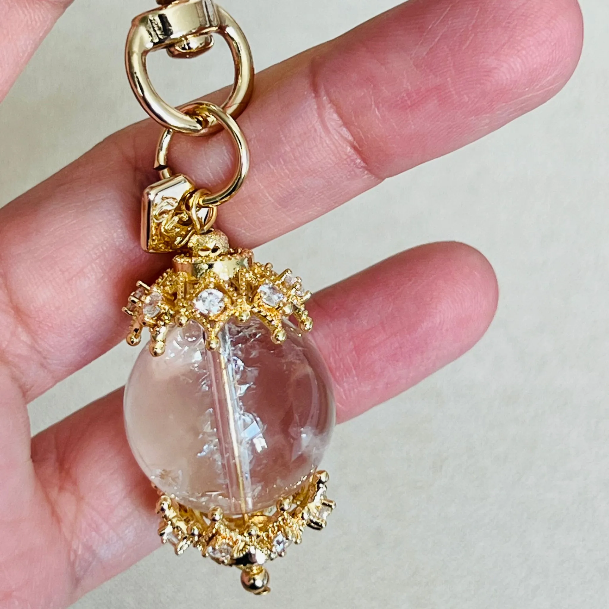 Himalayan Quartz Bag Charm/Key Ring