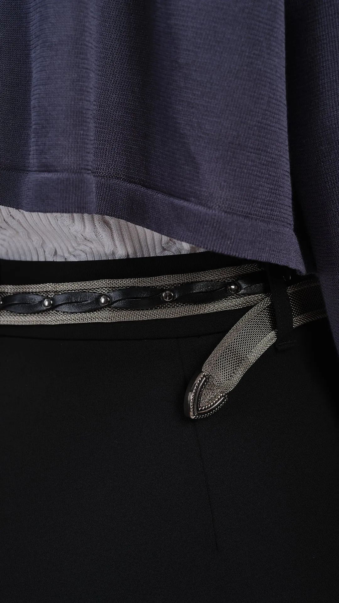 Integrate with Hardware Trim Leather Belt