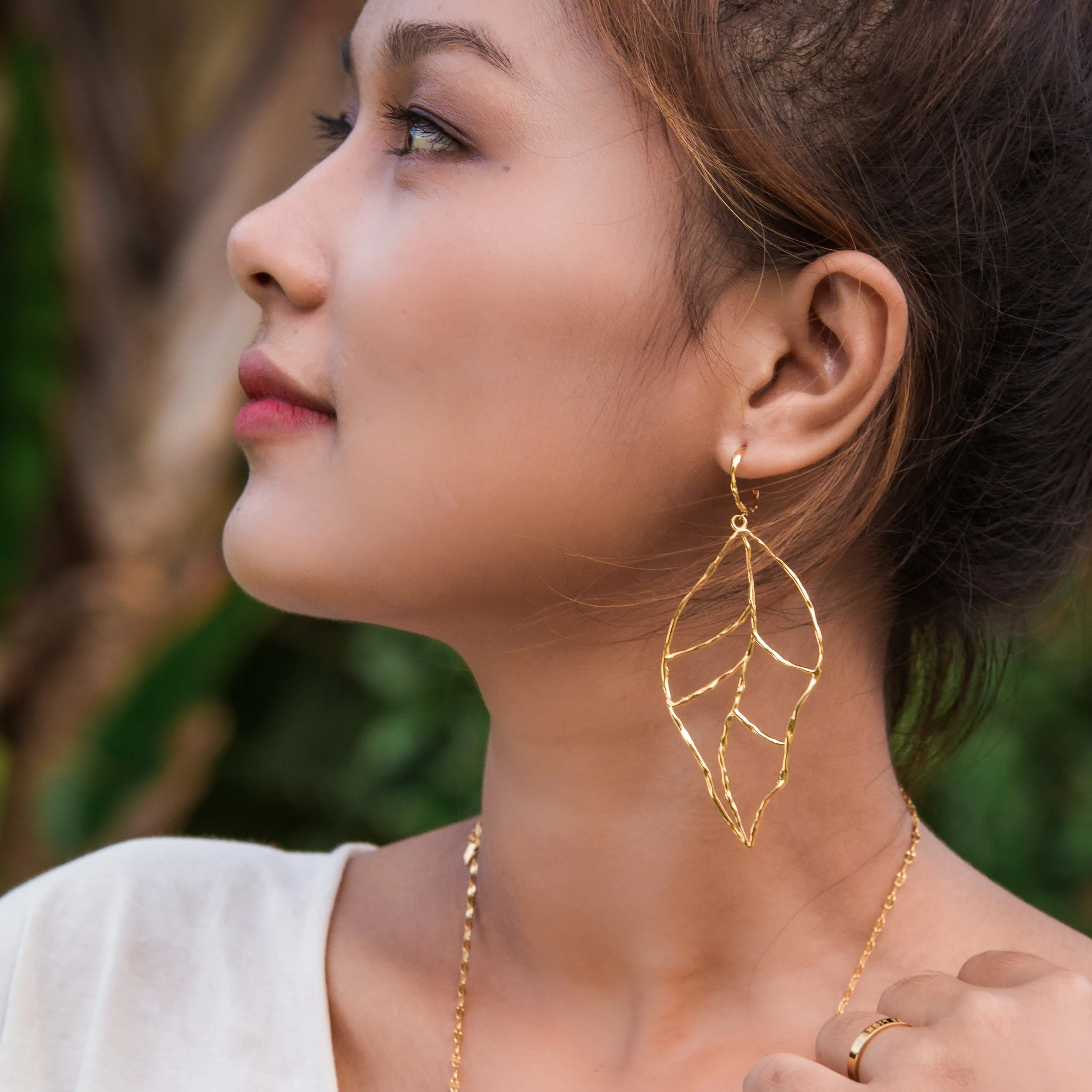 Leaf of Learning Earrings - Gold