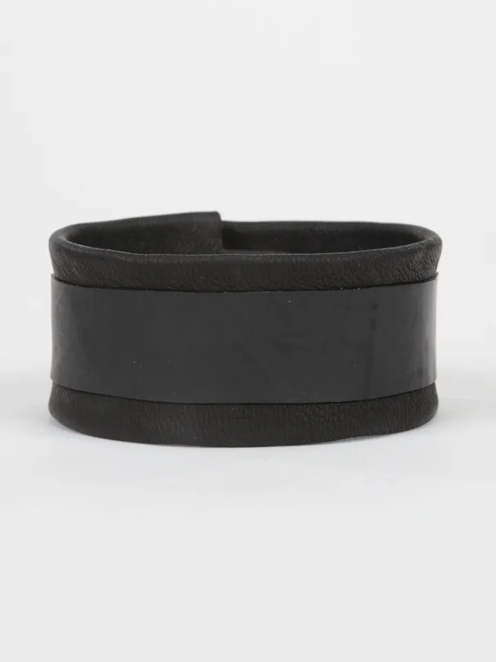 Leather and Tire cuff, Asphalt