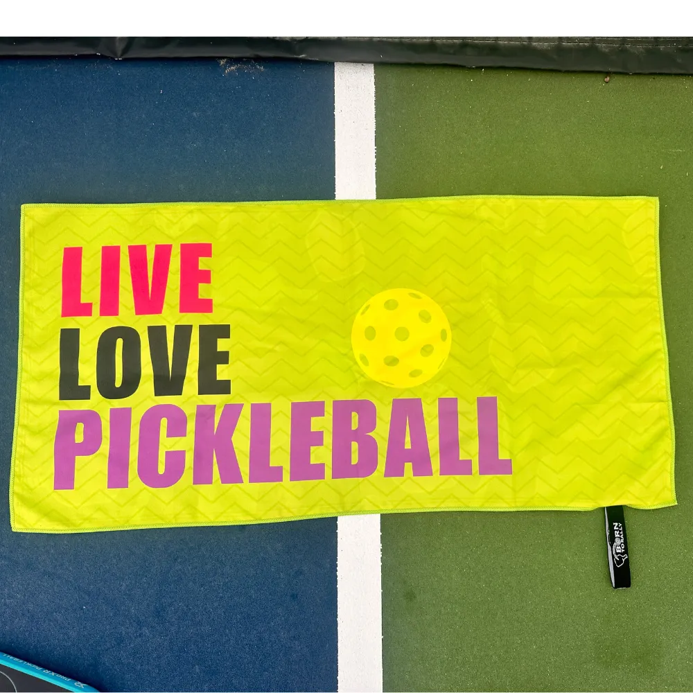 Live Love Pickleball Microfiber Towel - Born to Rally