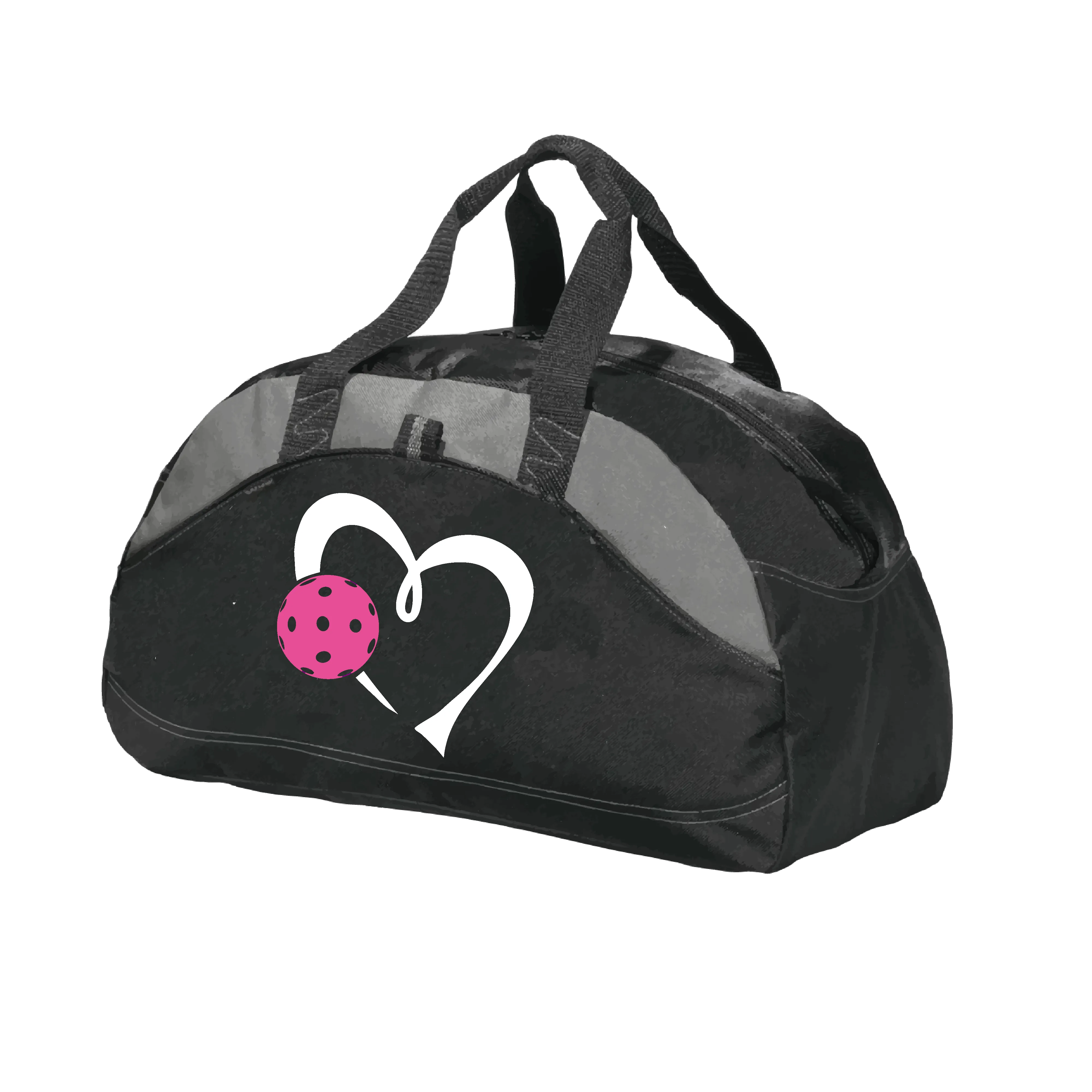 Love Pickleball Heart (Pink) | Pickleball Sports Duffel | Medium Size Court Bag