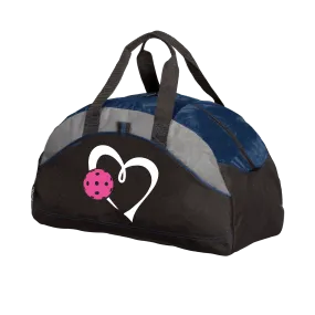 Love Pickleball Heart (Pink) | Pickleball Sports Duffel | Medium Size Court Bag