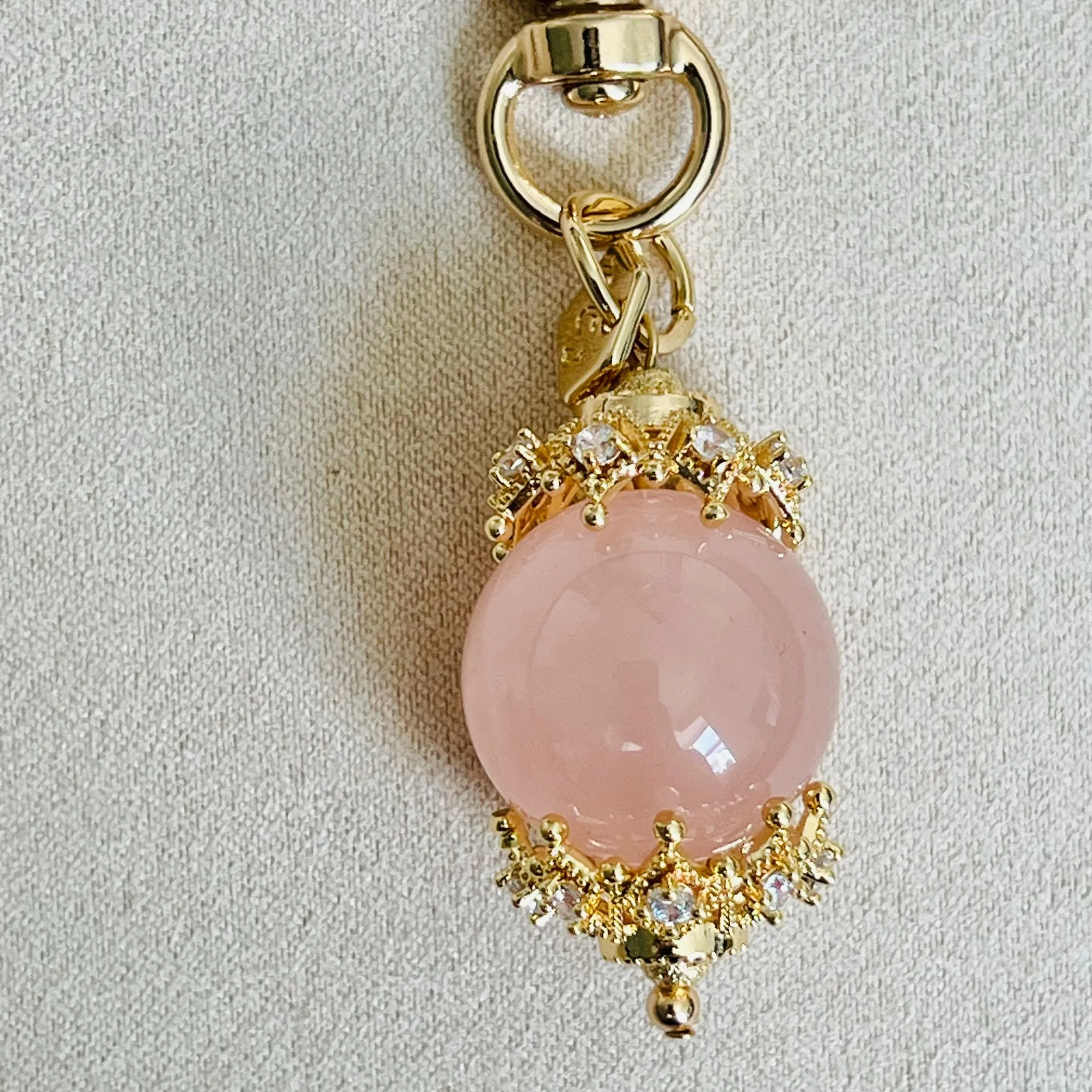 Madagascar Rose Quartz Bag Charm/Key Ring