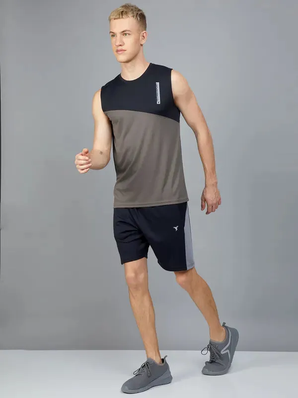 Men Colorblock Slim Fit Crew Neck Innerwear Vest with TECHNO COOL 