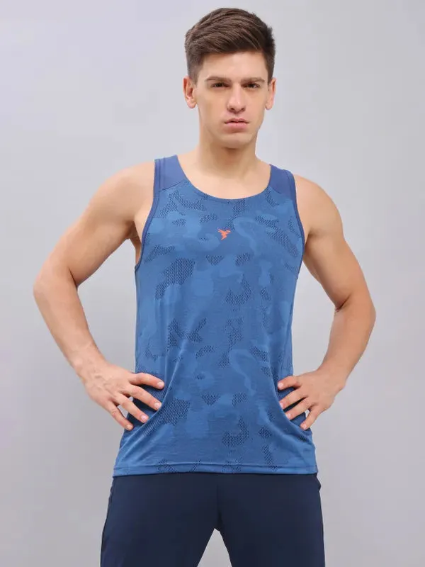 Men Colorblock Slim Fit Crew Neck Innerwear Vest with VENTMESH