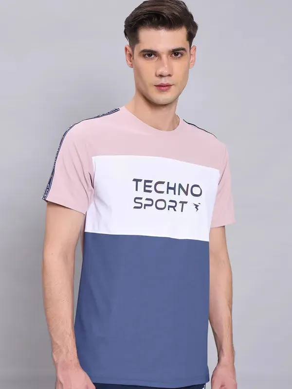 Men Colorblock Slim Fit Crew Neck T-shirt with MATPIQ