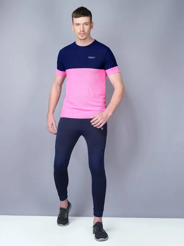 Men Colorblock Slim Fit Crew Neck T-shirt with TECHNO GUARD