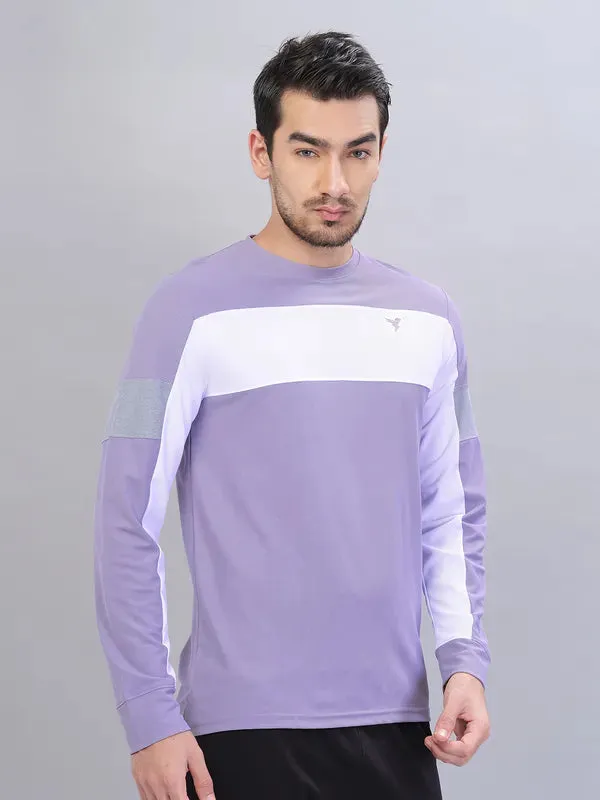 Men Colorblock Slim Fit Crew Neck T-shirt with TECHNOLITE