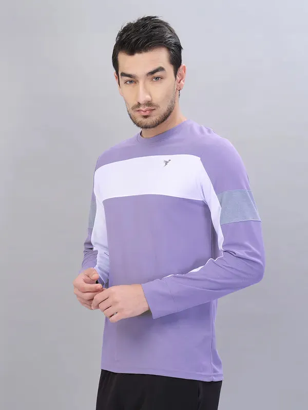 Men Colorblock Slim Fit Crew Neck T-shirt with TECHNOLITE