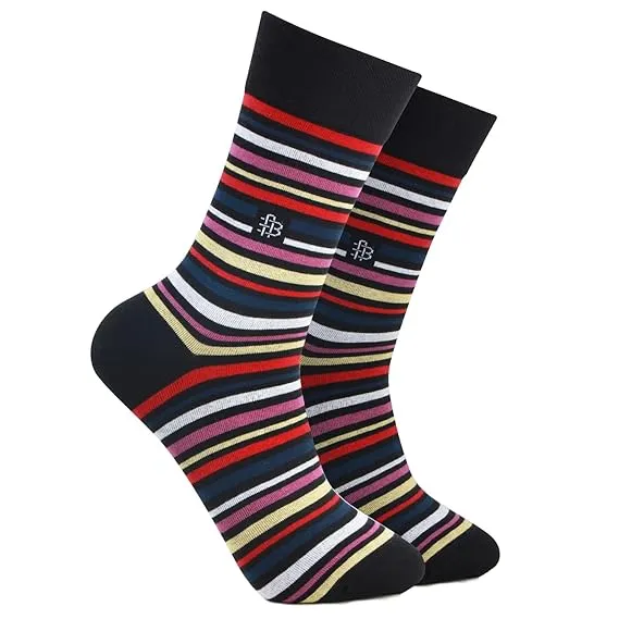 Men Designer Signature Socks - Black