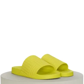 Men's "Slider" Slide Sandals In Kiwi Green Rubber