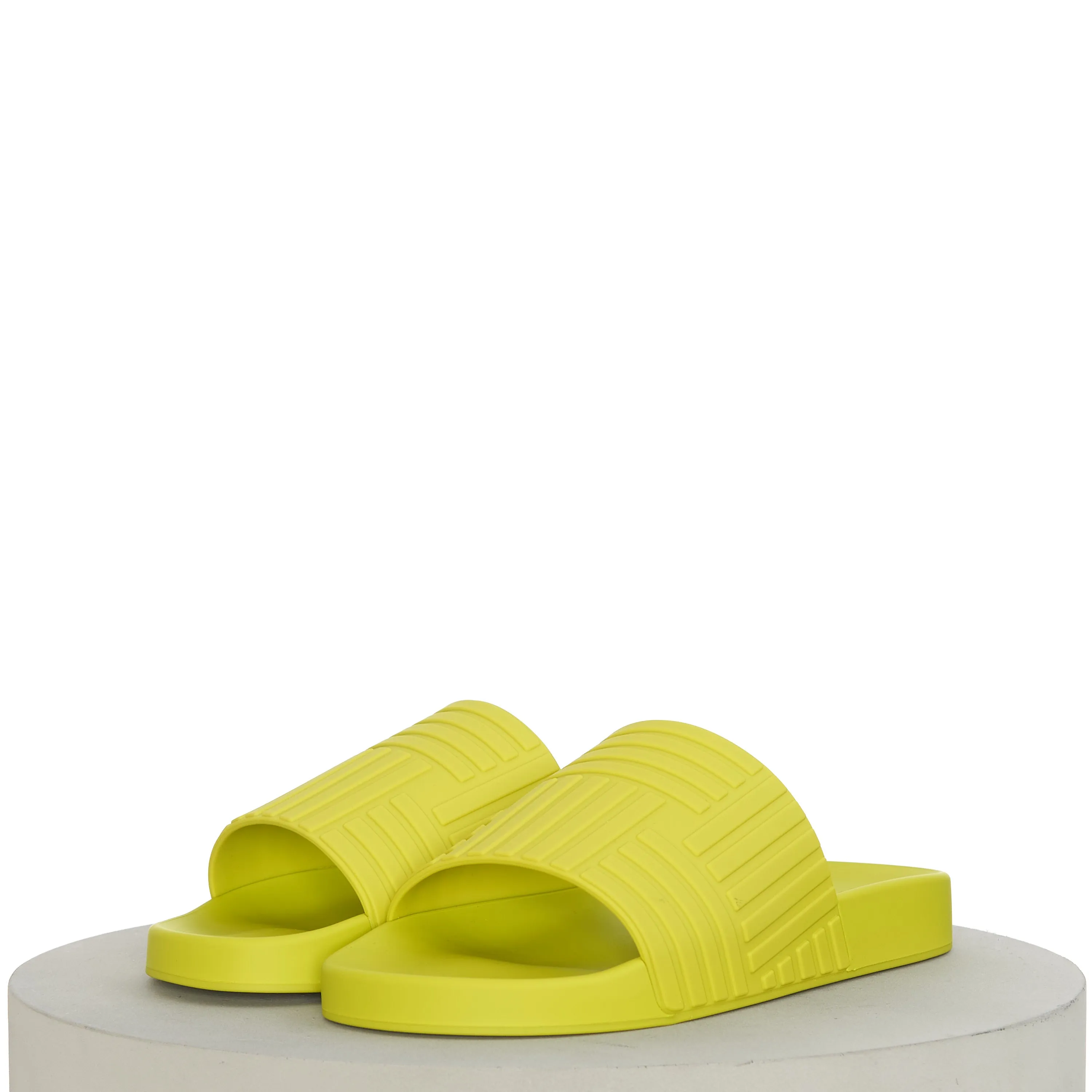 Men's "Slider" Slide Sandals In Kiwi Green Rubber