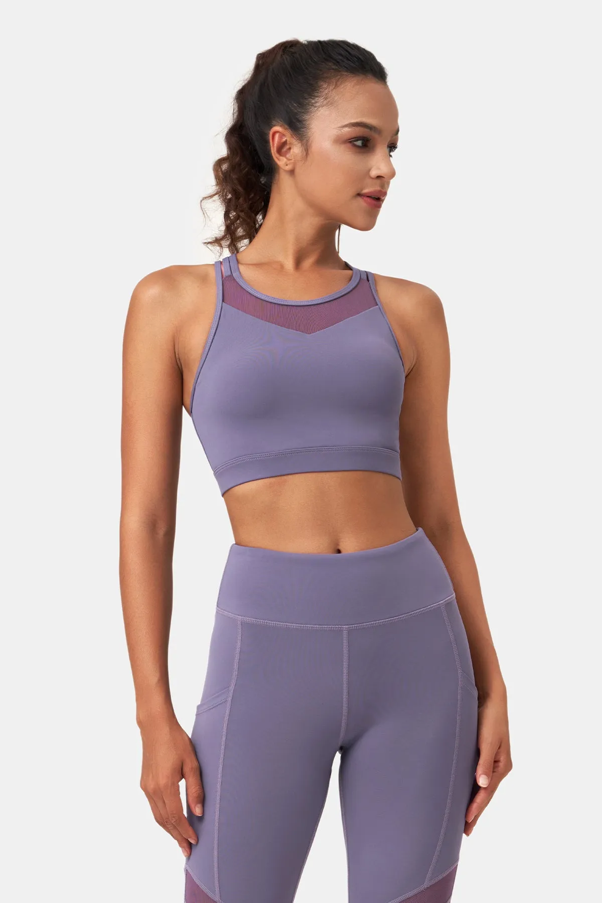 Mesh-Front Sports Bra