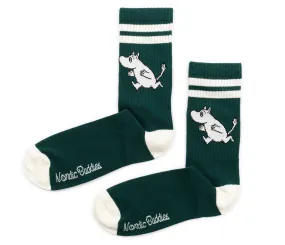 Moomintroll Running Retro Men Socks - Forest Green