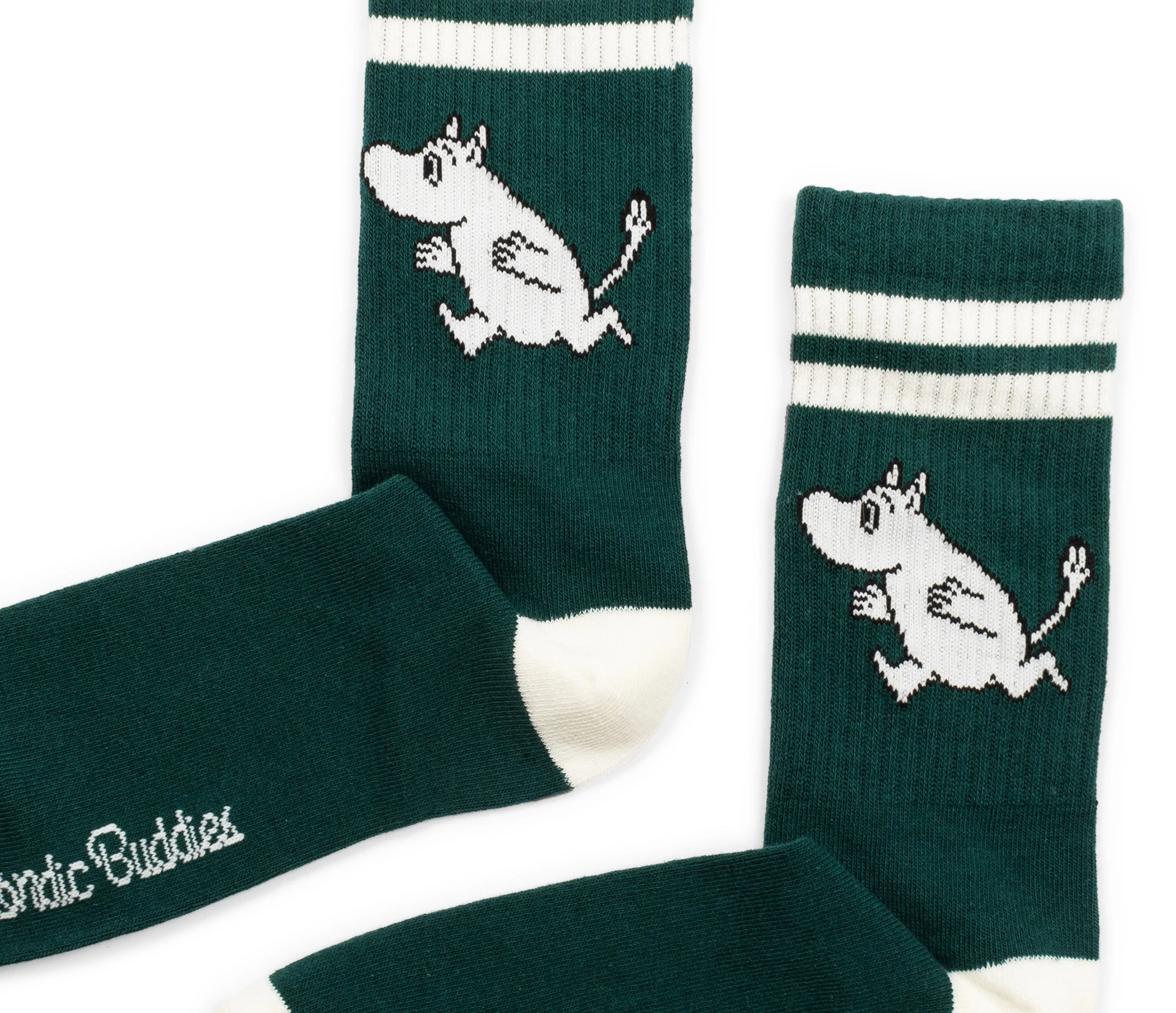 Moomintroll Running Retro Men Socks - Forest Green