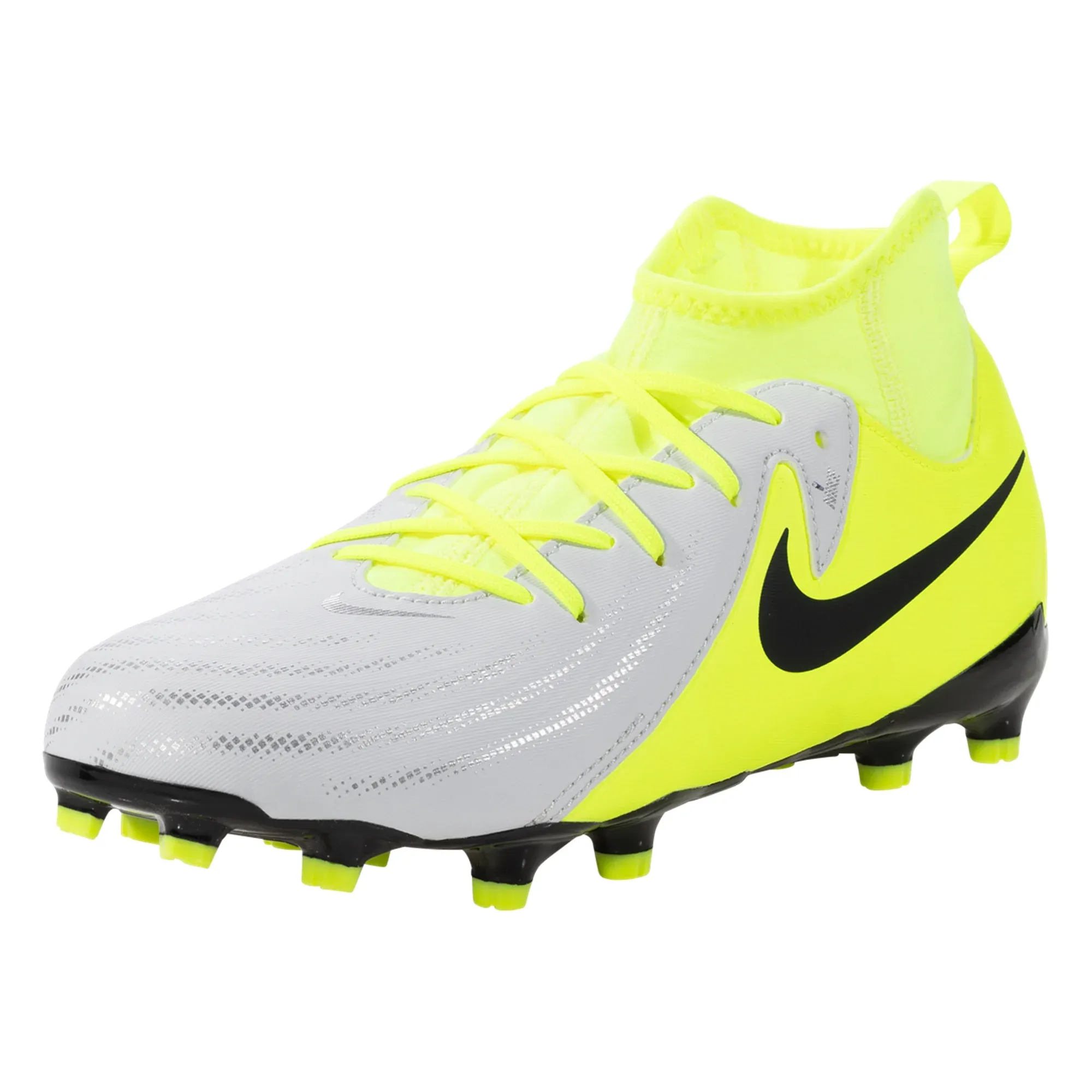 Nike Jr. Phantom Luna II Academy FG/MG Soccer Cleats (Metallic Silver/Black-Volt)