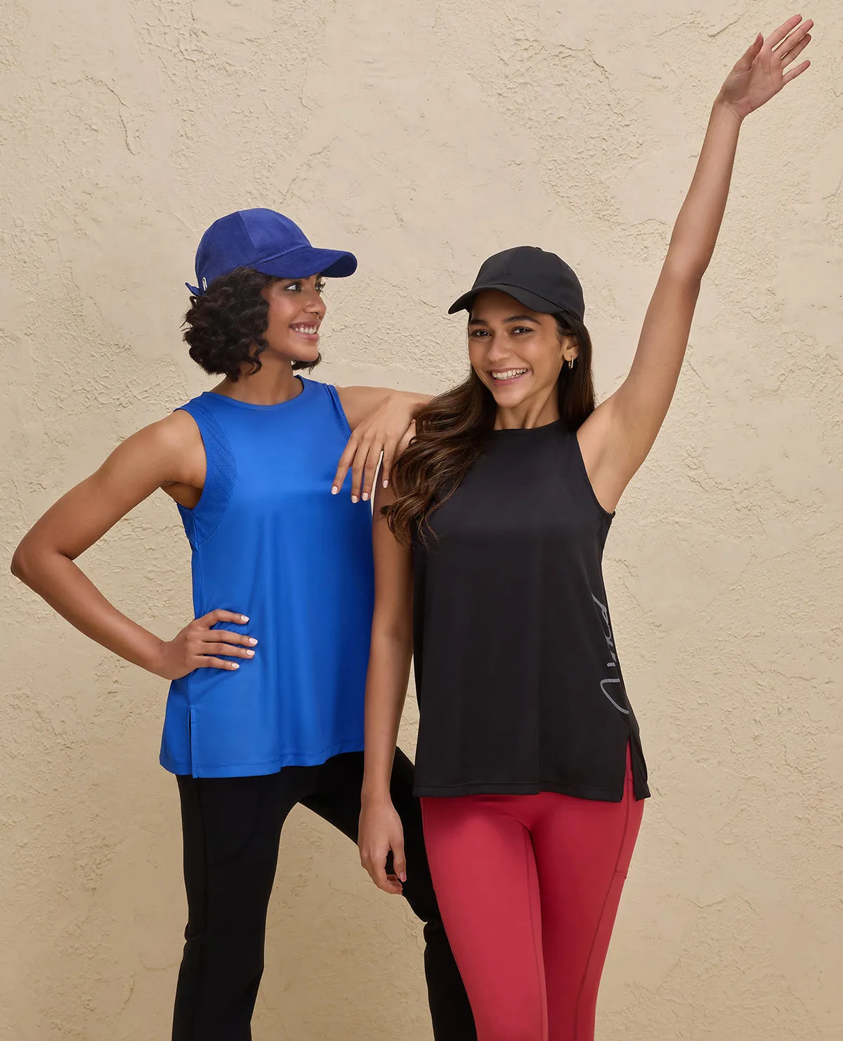 Nykd By Nykaa Quick Dry Stylised Tank Top  Longline -NYK034-Bright Blue