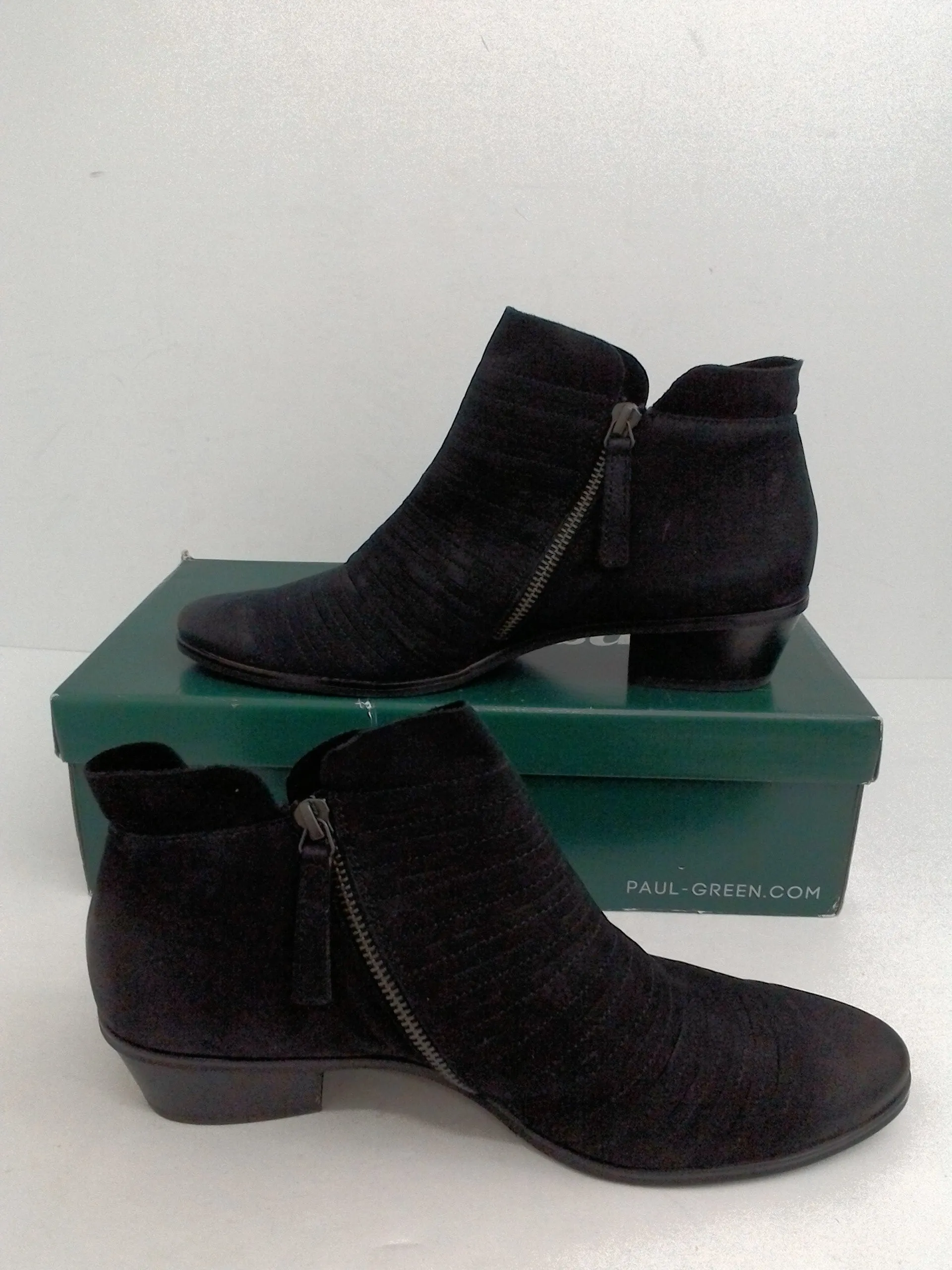 Paul Green Women's Shasta Black Nubuk Booties Size 9