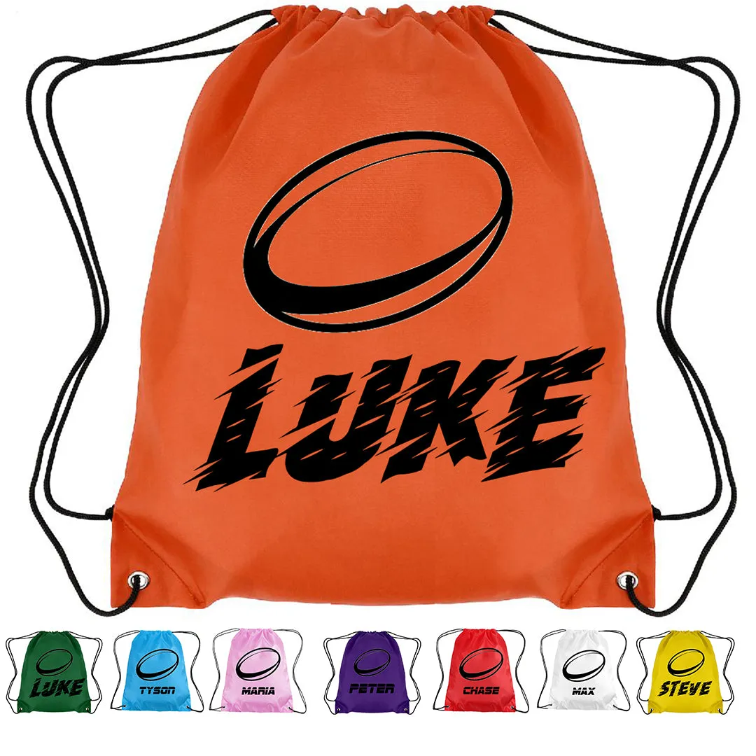 Personalised Rugby Drawstring Bag