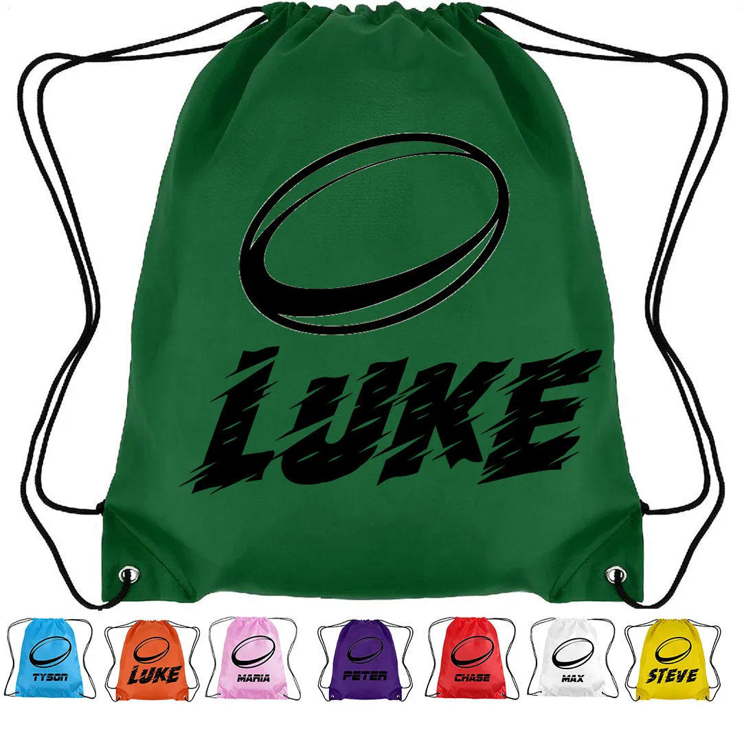 Personalised Rugby Drawstring Bag