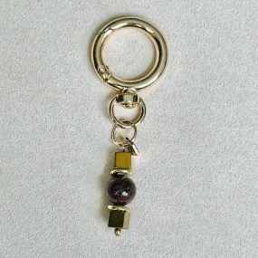 Pietersite & Gold Hematite Bag Charm/ Key Ring